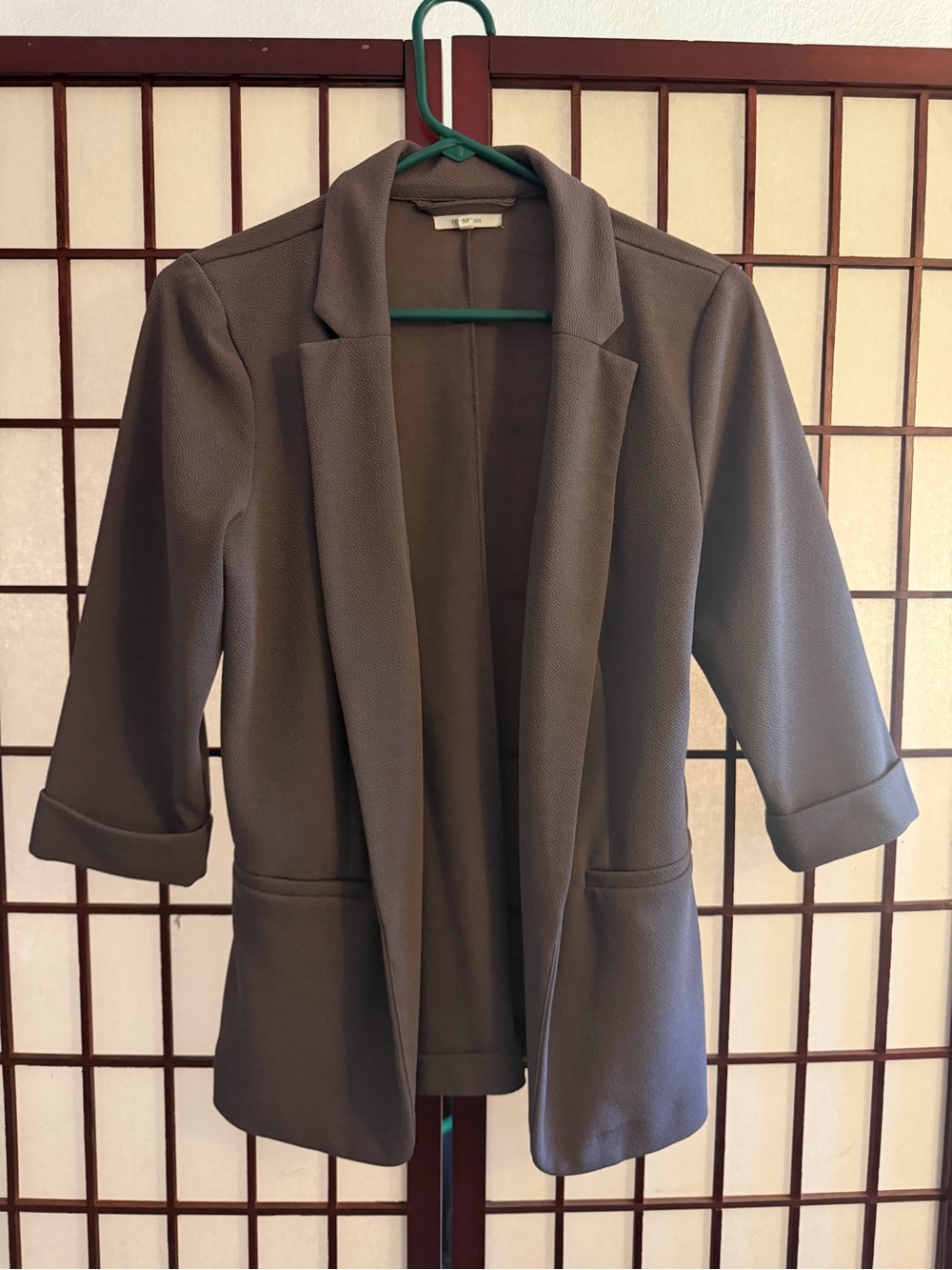 Taupe Open-Front Women's Blazer Jacket
